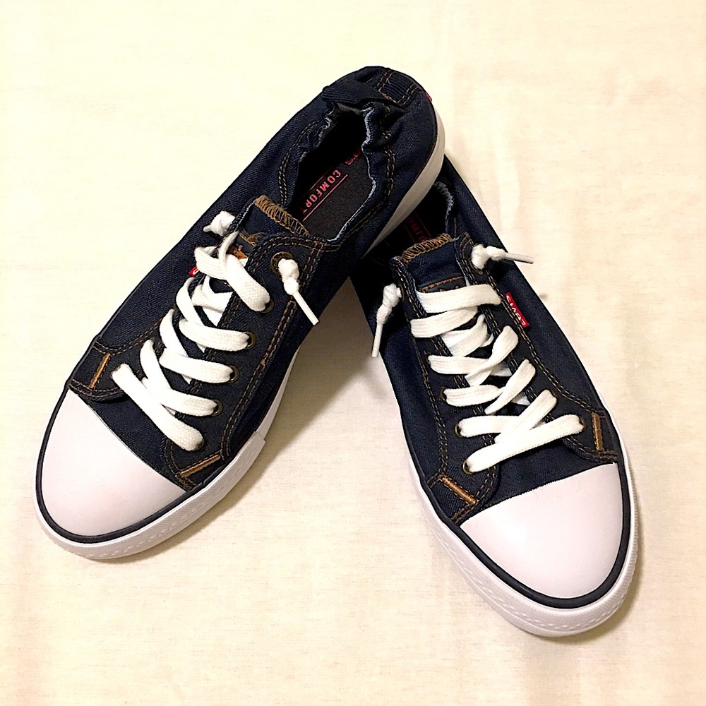 Levi’s Comfort Tech Denim Blue Slip On Sneakers NWOT